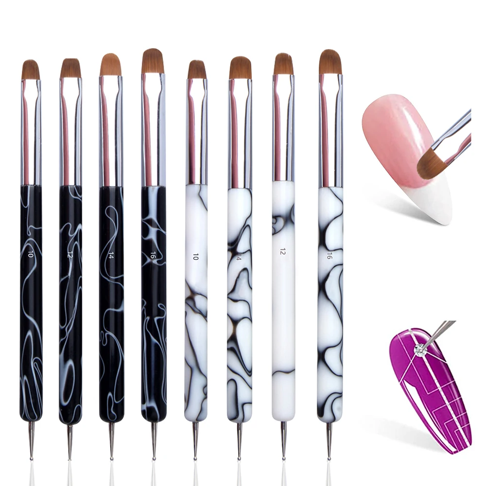 Dual-End French Nail Art Brush and Dotting Pen