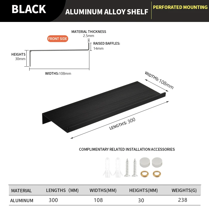 מדפי חדר אמבטיה צפים מדף אחסון קיר מארגן ביתי רהיטי מטבח מתכת מדף קיר