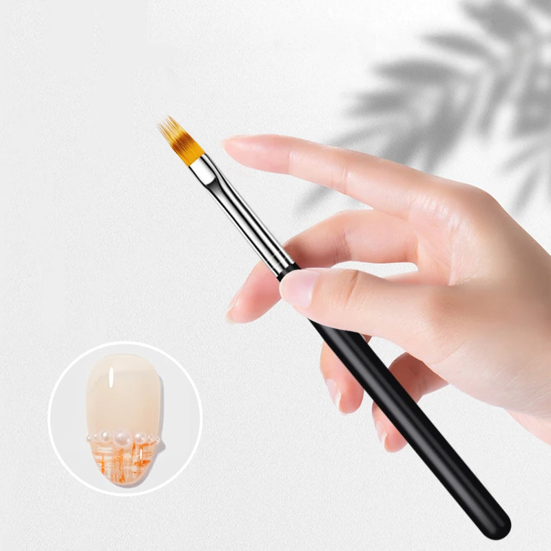 1Pcs Nail Brush Nail Art Gradient Painting Brush With Rhinestone Handle For Nail Design, For Gel Nails 5