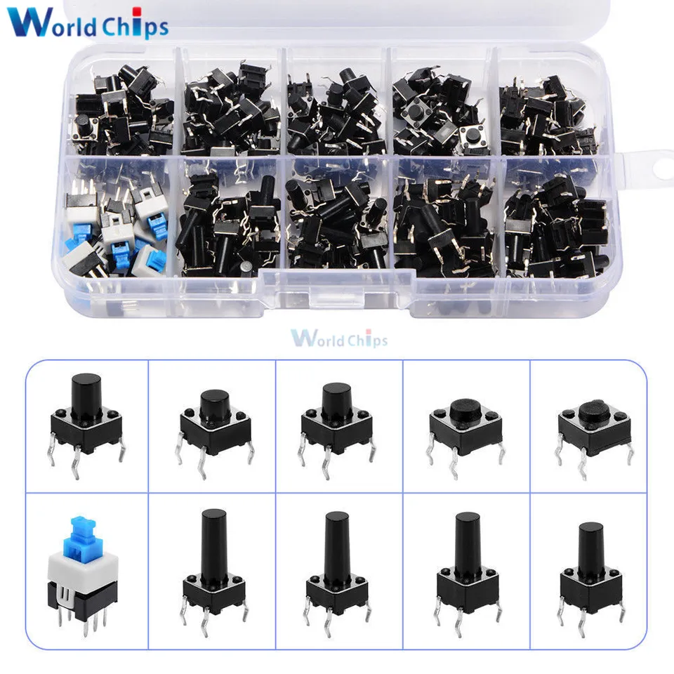200 stuks Touch-knopschakelaars, micro-assortment tact