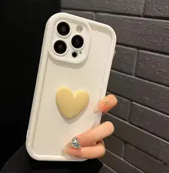 Cute Love Heart Matte Shockproof Phone Case with Enhanced Protection for Redmi Note14 4G (White)