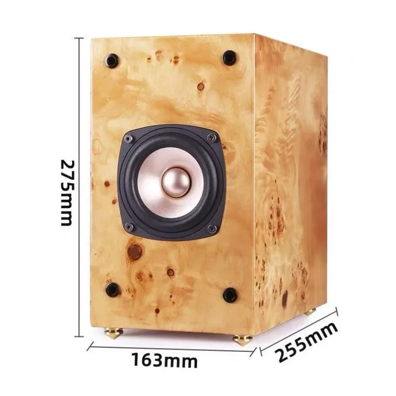 TUOLIHAO Q4 Full Range One Drive Speakers Real Wood Veneer Piano Paint 4 Inch Bookself Speakers 89dB