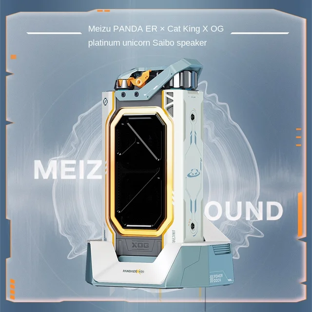 XOG Meizu 휴대용 블루투스 스피커 – 사이버펑크 스타일, 무선 RGB 서브우퍼, 오디오 유니콘 앵커, 메탈 바디, Hq 사운드바, PC