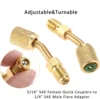 2pcs R410A Adapter 5/16" SAE Female Quick Couplers to 1/4" SAE Male Flare with Thimble Mini Split System 5