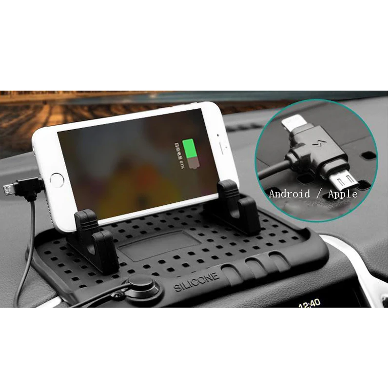 CHIZIYO New Design Multi-functional Magnetic Charge Of Silicone Anti-Slip Mat Car Navigation Mobile Phone USB Charger