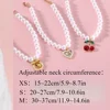 Pet Princess Style Pearl Cherry Love Bow Pendant Necklace Cat Bichon Dog Birthday Ins Wind Collar 2