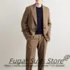 Formal Brown Elegant Men Suits Slim Fit Double Breasted Groom Formal Tuxedos 2 Pieces Sets Classic Male Blazers Costume Homme 1
