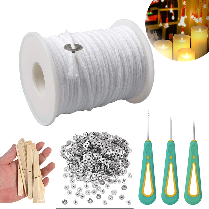 61m Cotton Candle Wick Kit Candle Holder Smokeless DIY Aromatherapy