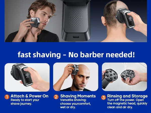 Kensen Electric Shaver For Men 7d Floating Head Waterproof Usb-c_voghion.com