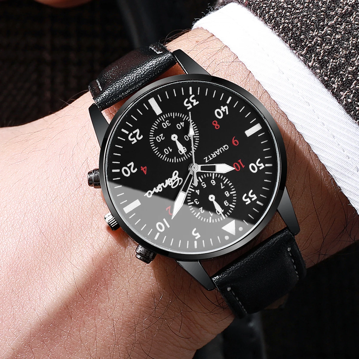 6PCs/Set Men's Watch Hot Trendy Combination Set Luxury Unisex Business Watch Leisure Sports Style Quartz Watch(Box not included)