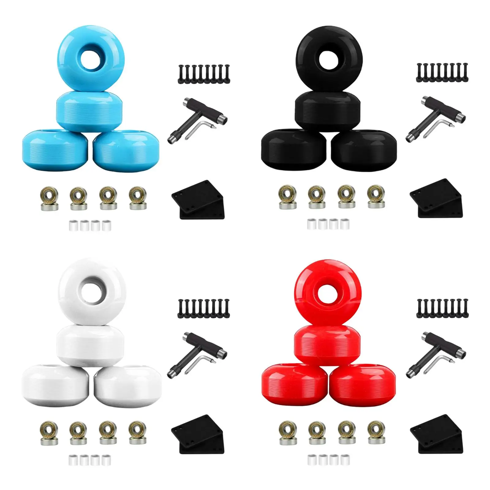 

Набор из 4 колес для скейтборда из полиуретана, 52x32 мм, 100 А, бесшумные амортизирующие противоизносостойкие роликовые Сменные аксессуары