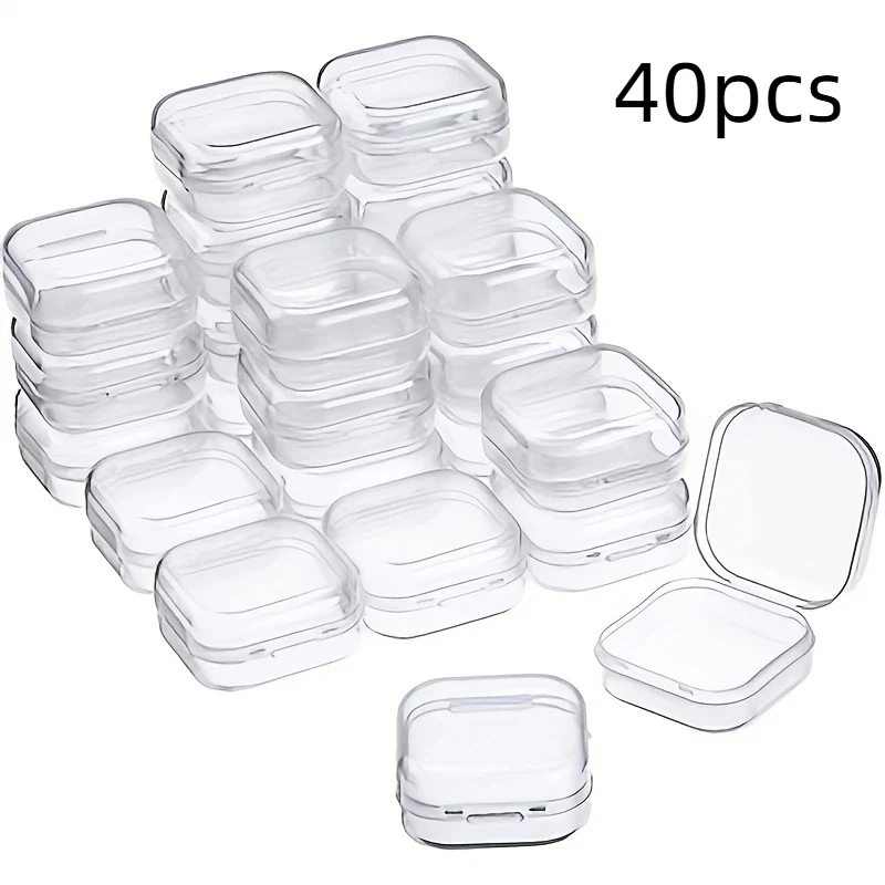 Compact Storage Solution: 40 Hinged-Lid Mini Containers for Organizing Small Items, Crafts, Jewelry, and Hardware