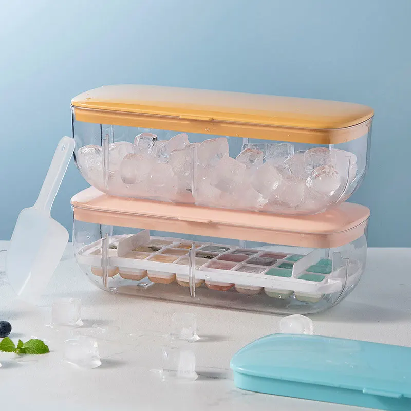 

2022 Silicone Ice Mould Box Maker Bar Kitchen Accessories Mold And Storage box 2 In 1 Ice Cube Tray Making Utensils Home Gadgets