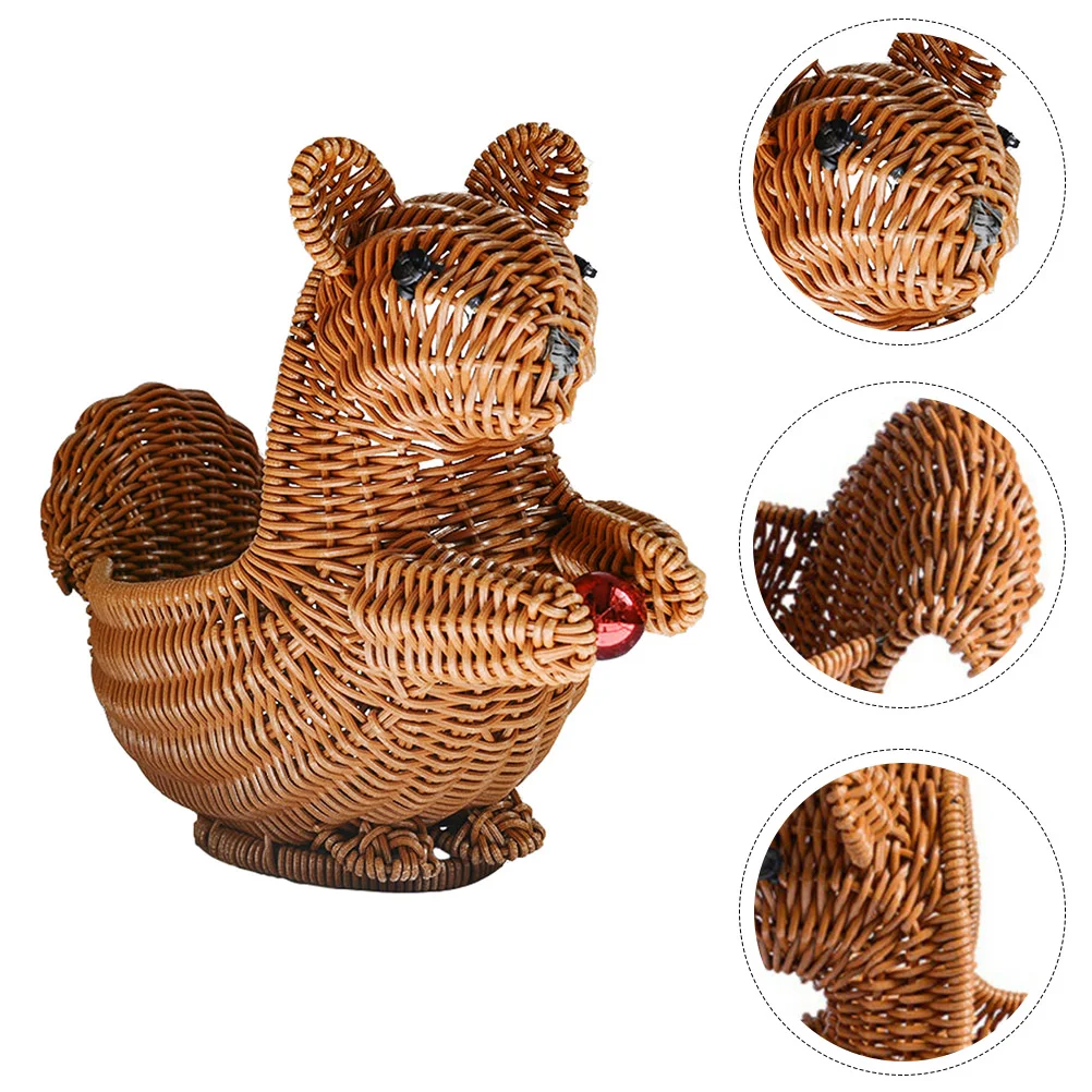 

Squirrel Shape Storage Container Wicker Storage Basket Fruit And Vegetable Storage For Serving Potatoes Onions Bread Stackable
