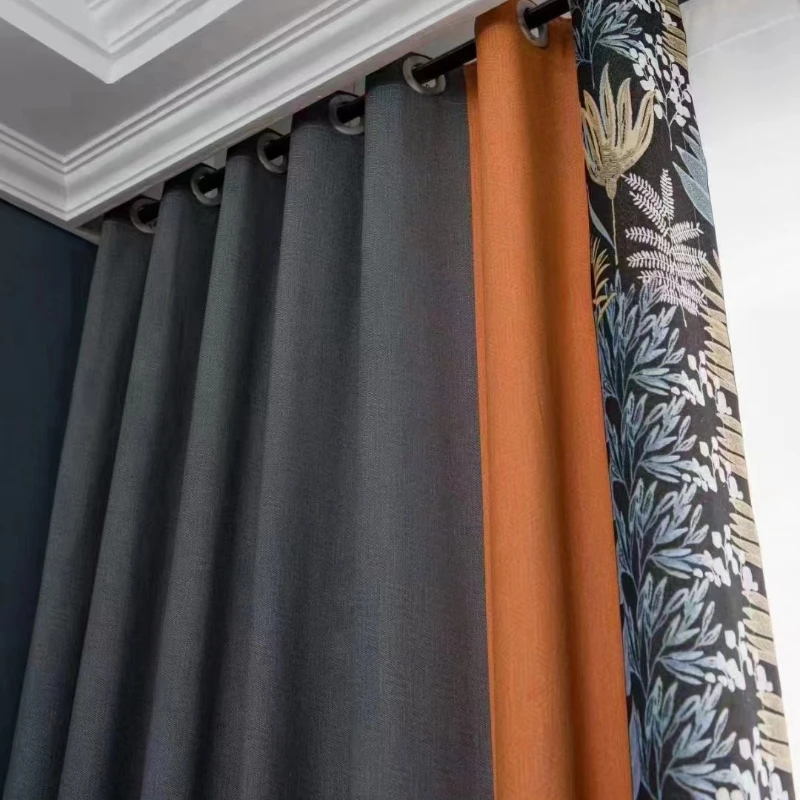 2 Panels European-style Luxury Curtains For Living Room Bedroom Thickened Simple Blackout Curtain Finished Custom Window Drapes
