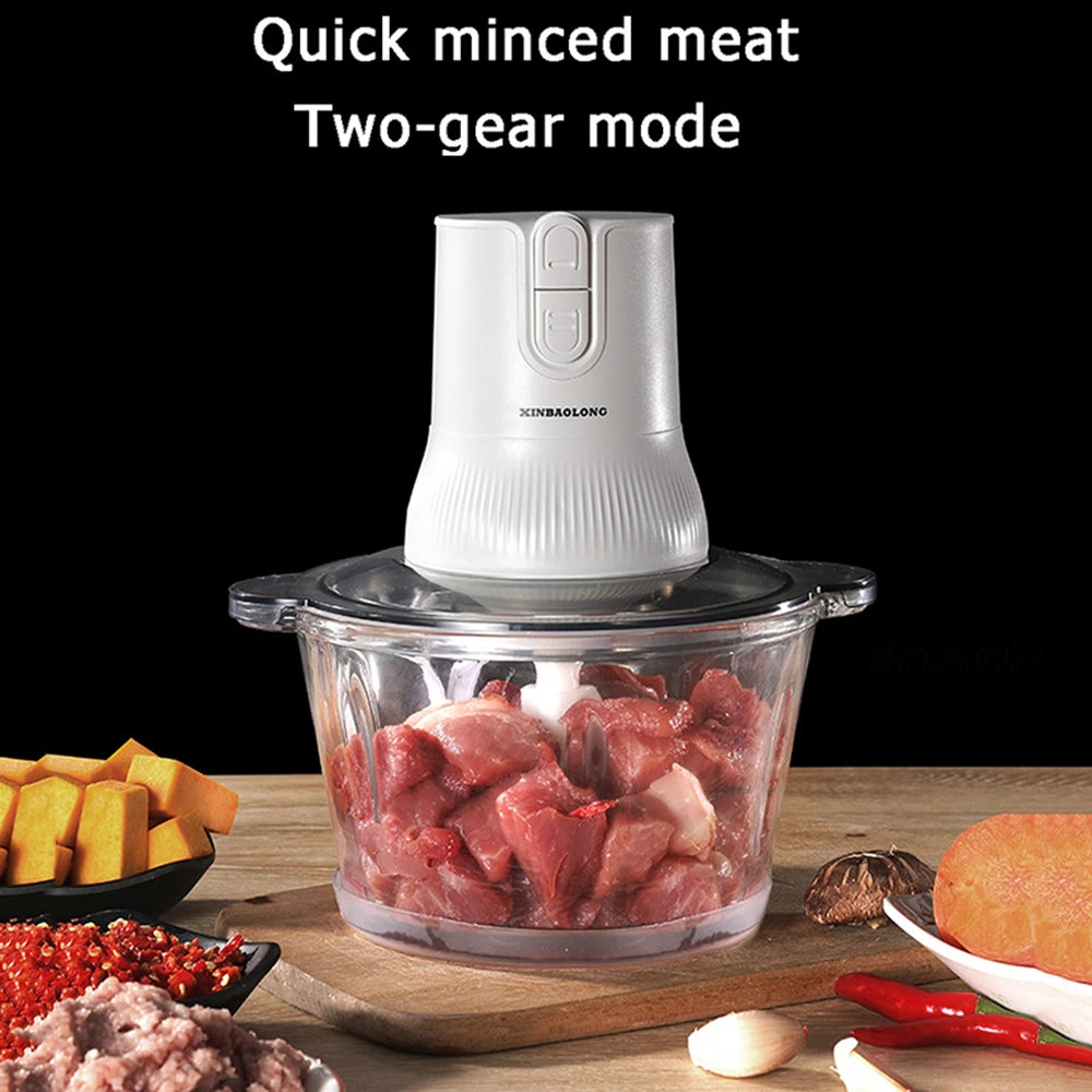 2L Household Small Electric Meat Grinder Electric Chopper Meat Slicer