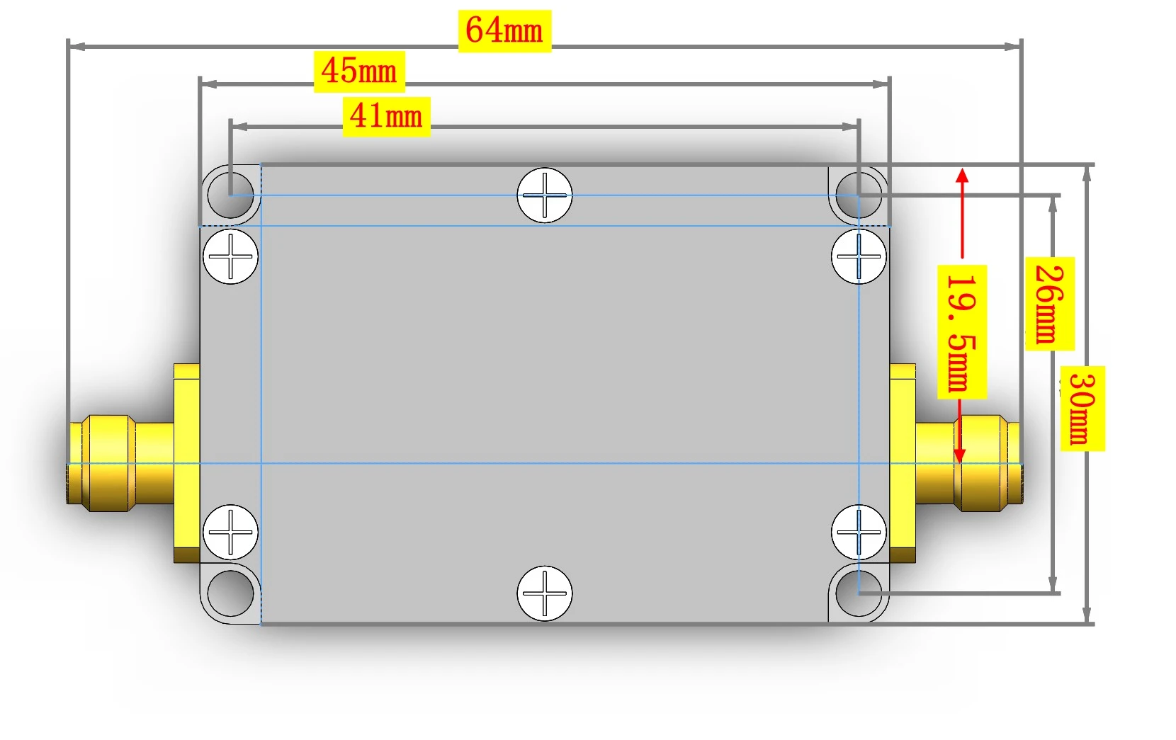 TYPE-C CNC 감쇠기 스텝퍼, 0.5DB 0-31.5 CNC 범위, 10M-6GHz, 2W