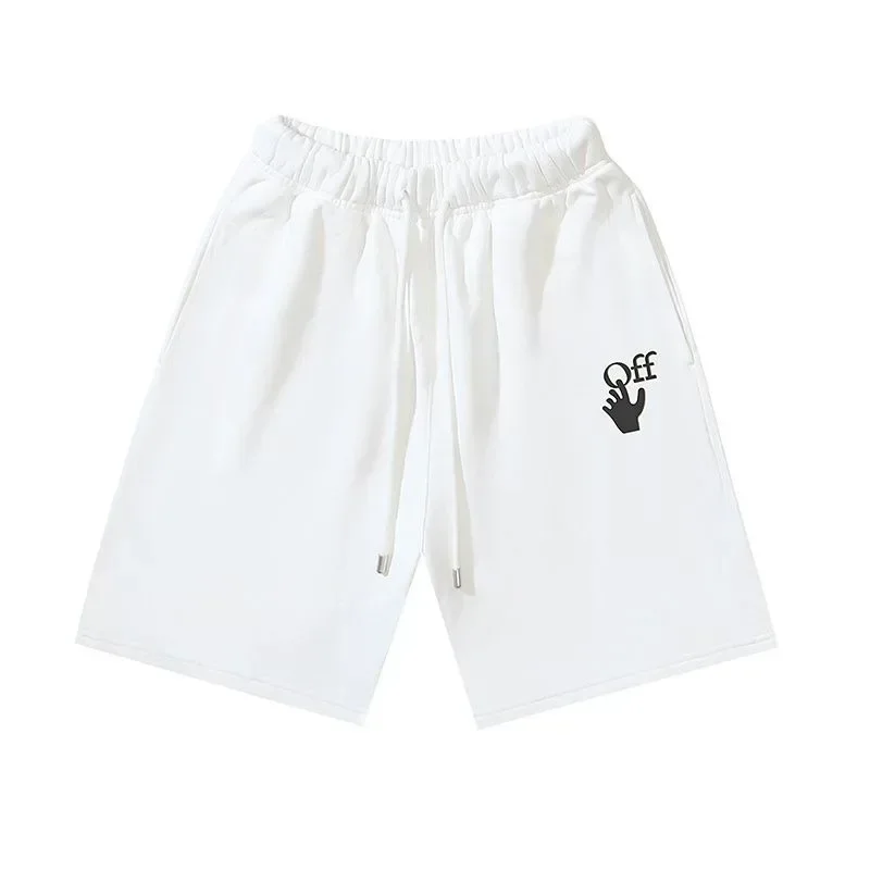 OW Palm OFF Three-dimensional Printed Heavy Cotton Quarter Pants Men's and Women's Fashion Casual Loose Sports Shorts 3