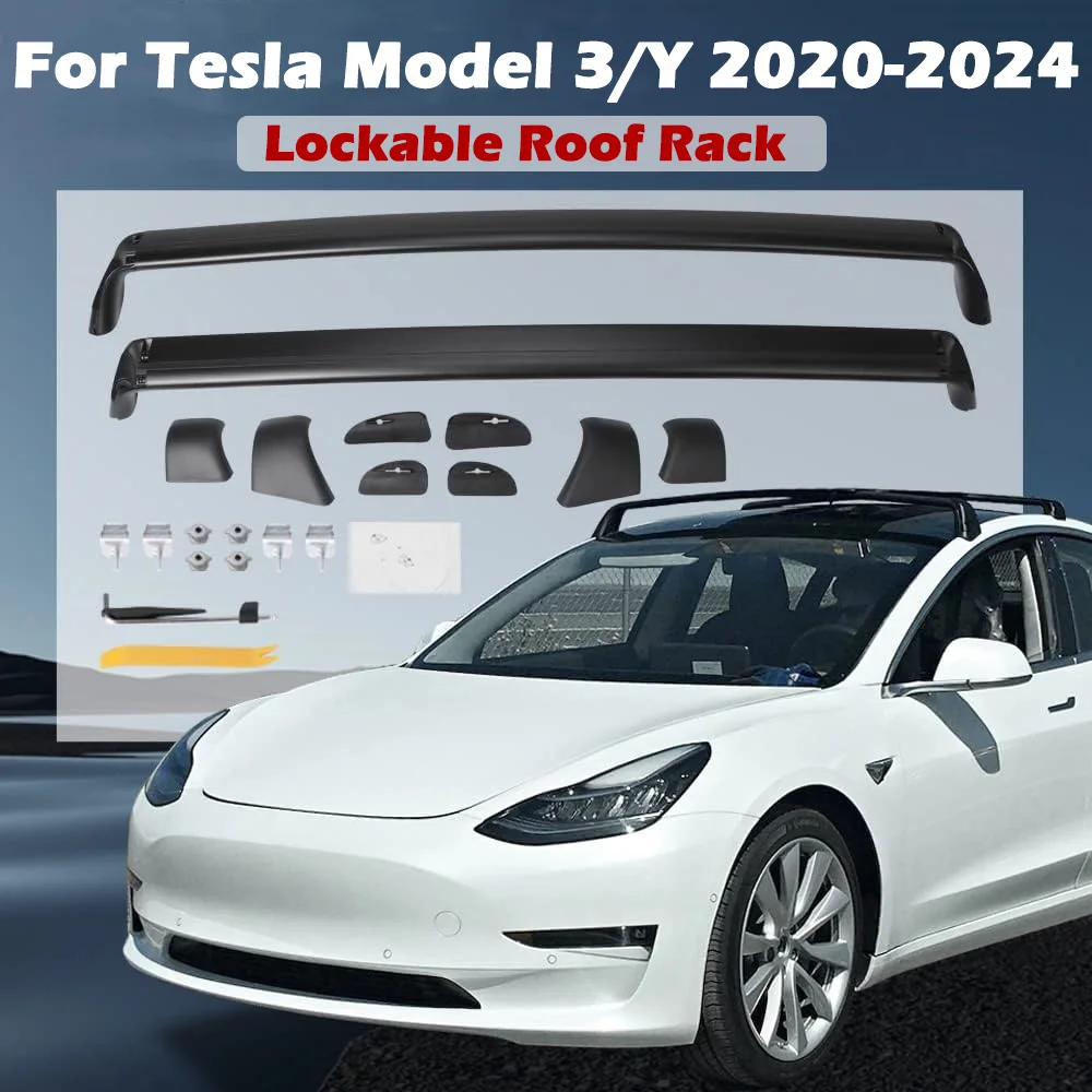 LockableRoofRackCrossBarsForTeslaModel3ModelY20172024Roof