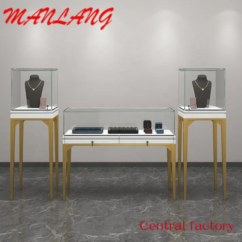 Custom  High Quality Customization Multifunctional Wooden Jewelry Showcases Display Cabinet customcustom modern fashion wooden jewellery accessories wooden wall glass cabinet jewelry display jewelry showcases