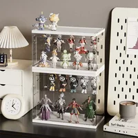Large Capacity Transparent Acrylic Display Case-Handmade Craft Organizer with Adjustable Shelves for Mart Blind Box Collections 2