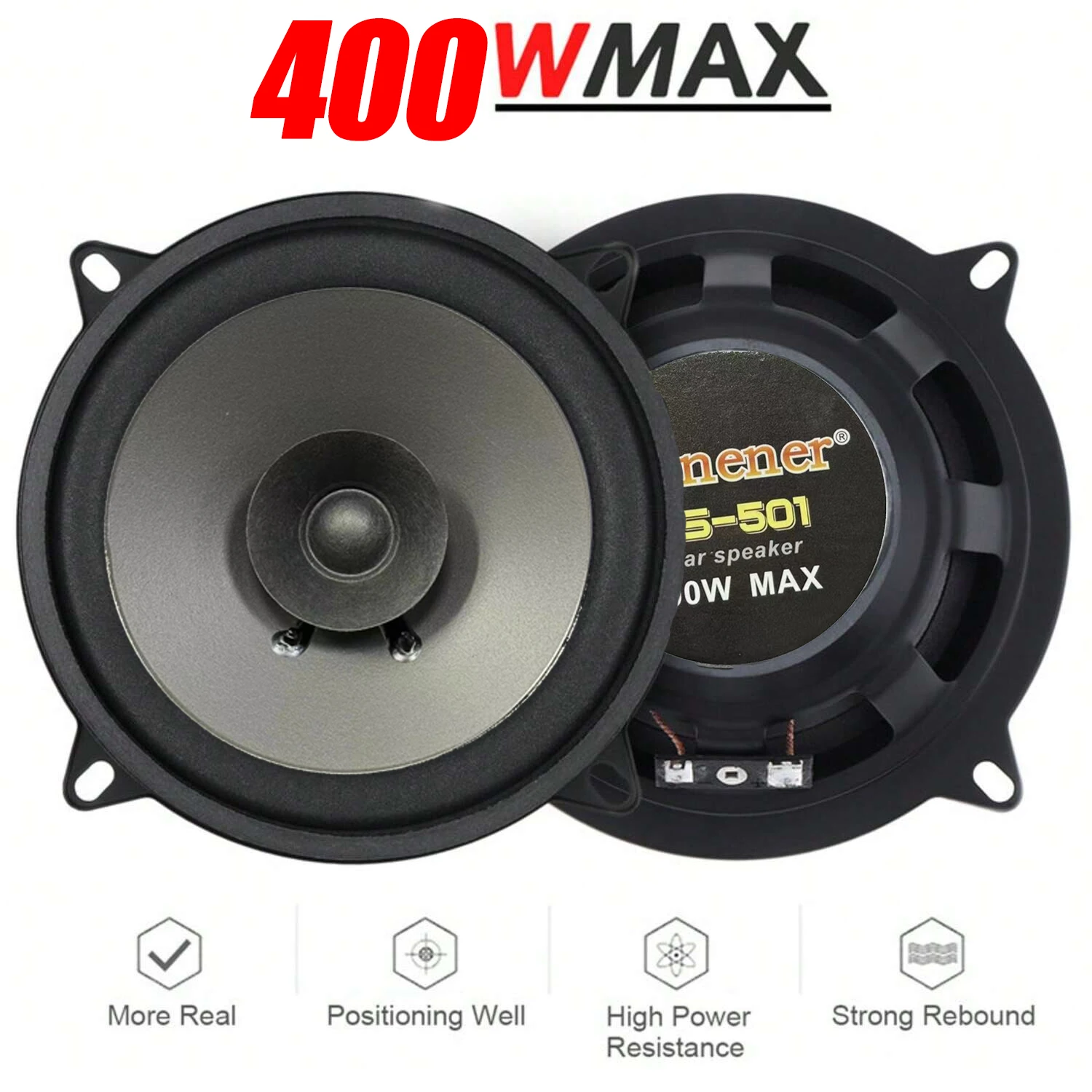 Haut-parleur Aigu 3 Pouces Double Aimant HiFi 4 Ohms – Paire Haut-parleurs Basses & Aigus Pour Enceinte Bricolage Ou KTV