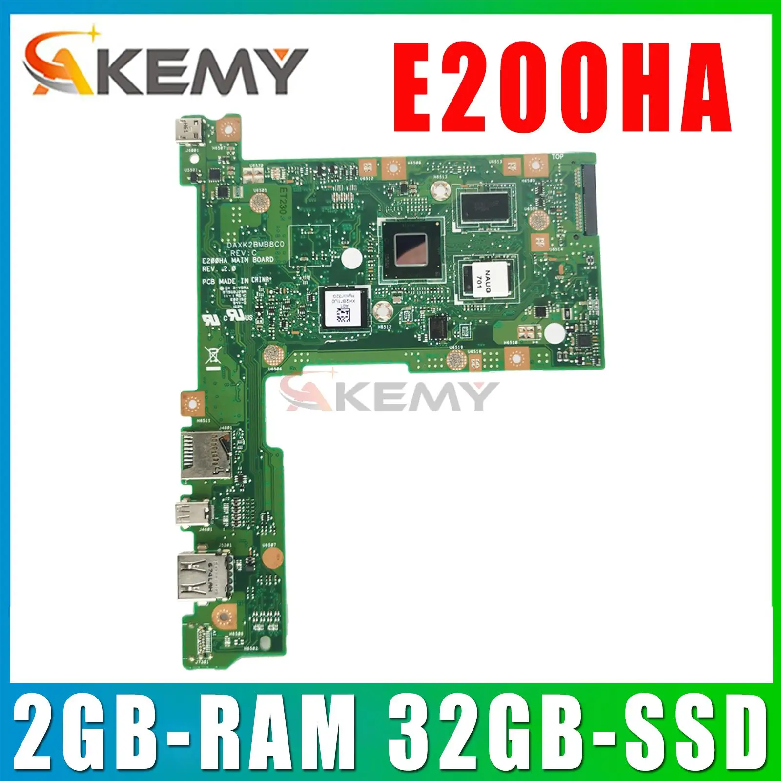 

E200HA Mainboard 2GB RAM 32G SSD E200HA motherboard For Asus E200H E200HA E200HAN E200HA Laptop motherboard