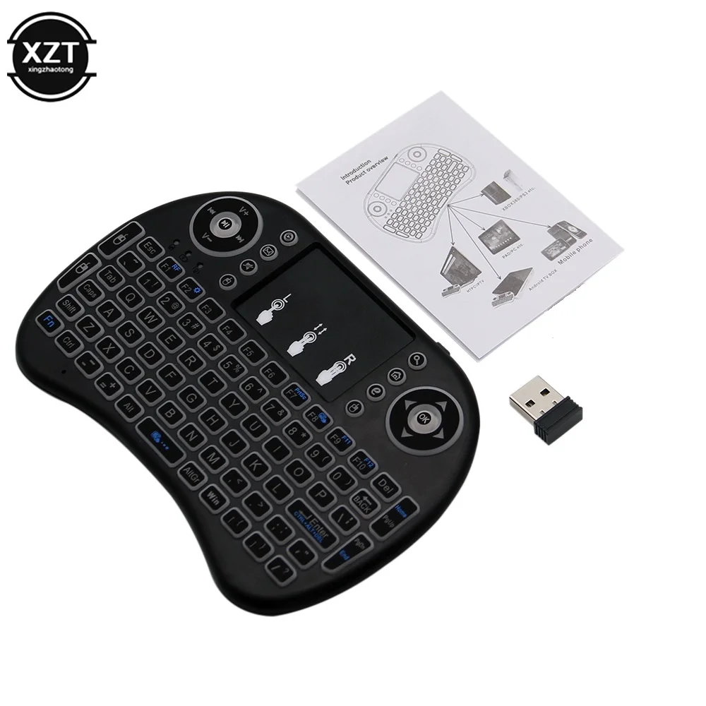 Teclado sem Fio Retroiluminado 2.4ghz Mini Inglês Russo Touchpad Teclado ar Mouse Controle Remoto para Portátil Caixa de tv Projetor i8 - Imagem 6