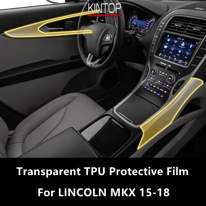 For LINCOLN MKX 15-18 Car Interior Center Console Transparent TPU Protective Film Anti-scratch Repair Film Accessories Refit