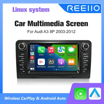 Autoradio Wireless CarPlay Apple Android Auto da 7 Pollici per Audi A3 8P S3 8V 2003-2012 Navigazione GPS Display Multimediale 1024*600