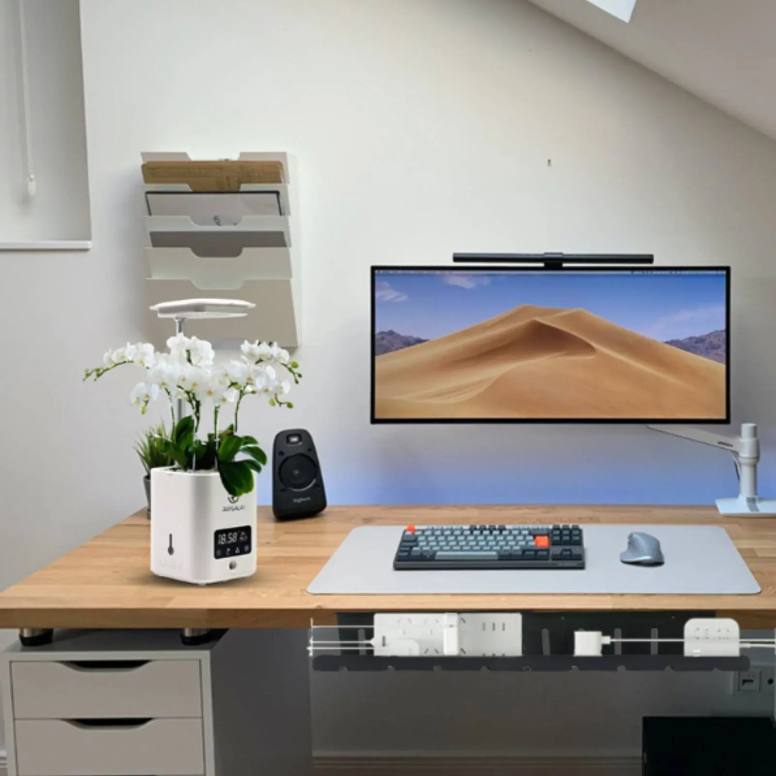 책상 아래 전선 정리 트레이, 깔끔한 전원 스트립 장착 브래킷, 책상 전원 스트립 홀더, 게이머를 위한 대용량