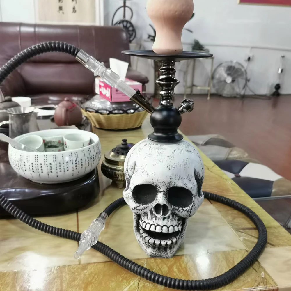 

Arabian Shisha Skull Led Light Recharge Bar Ktv Hookah Large Chicha Set Hookahs For Smoking Tips Pipe Tobacco Tube Vapes Party