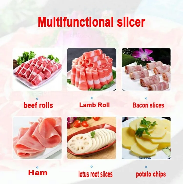 Electric frozen meat slicer Cheese Mutton roll Beef Ham flaker electric food potato slicer manual Semi-automatic meat slicer 2