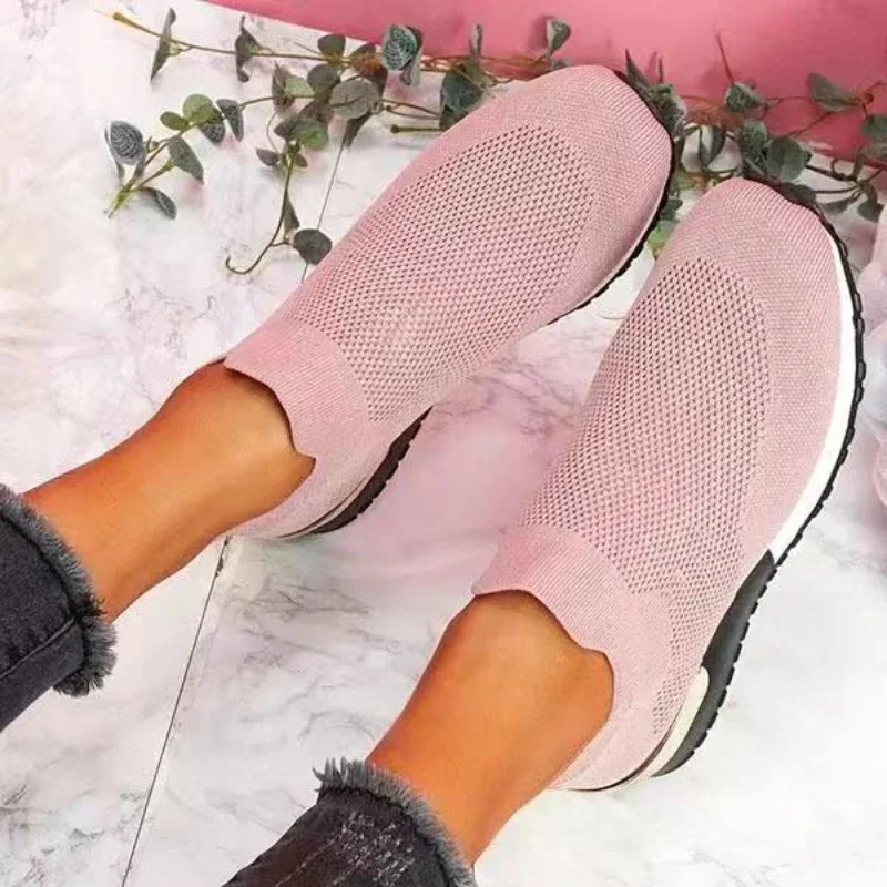 Solid Sports Women Color Runing Outdoor Shoes Mesh Breathable Shoes Women's Work Women's Max Cushioning Wide Sneaker 4