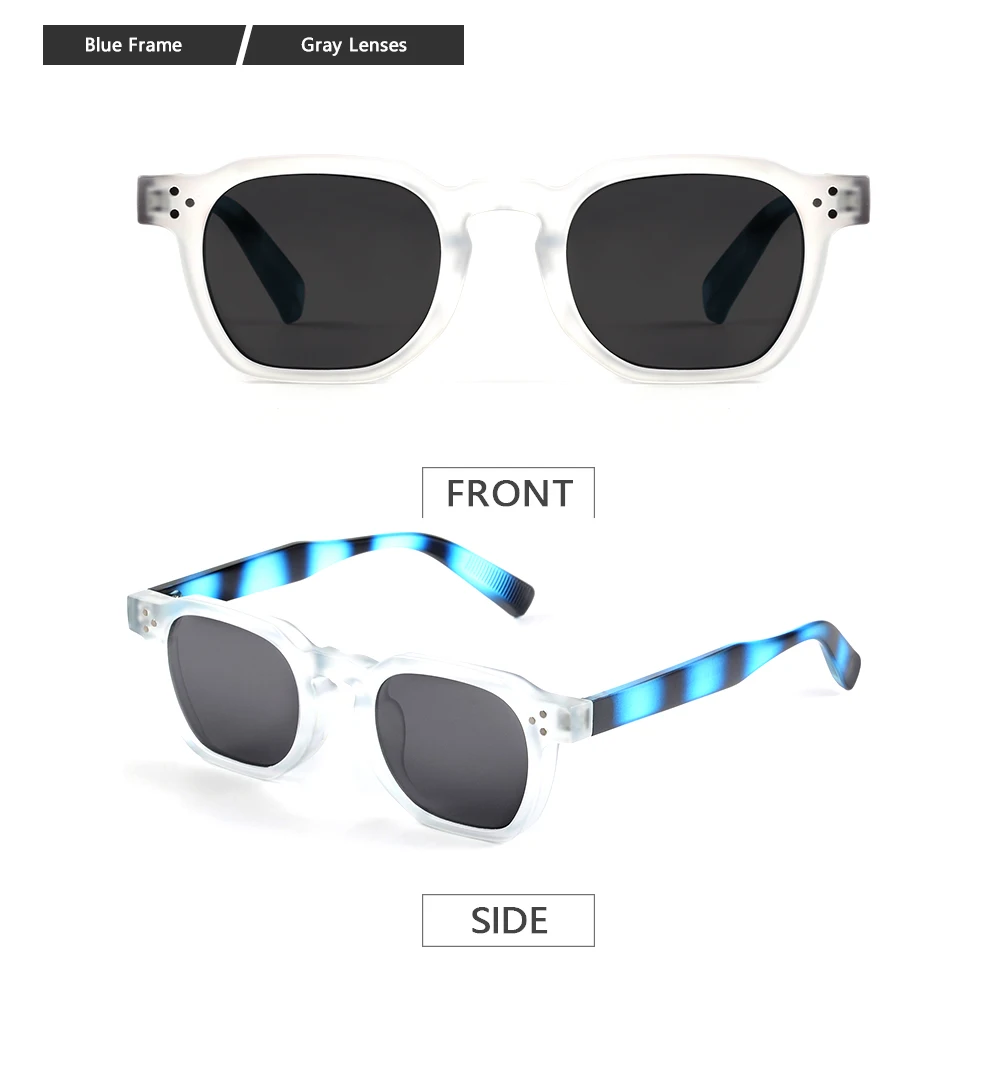 CRIXALIS Sonnenbrille mit quadratischen Nieten für Damen und Herren, Vintage-Trend, trendige Sonnenbrille, Damen, Strandfarben, männlich, weiblich, UV-Schutz – Detail 10