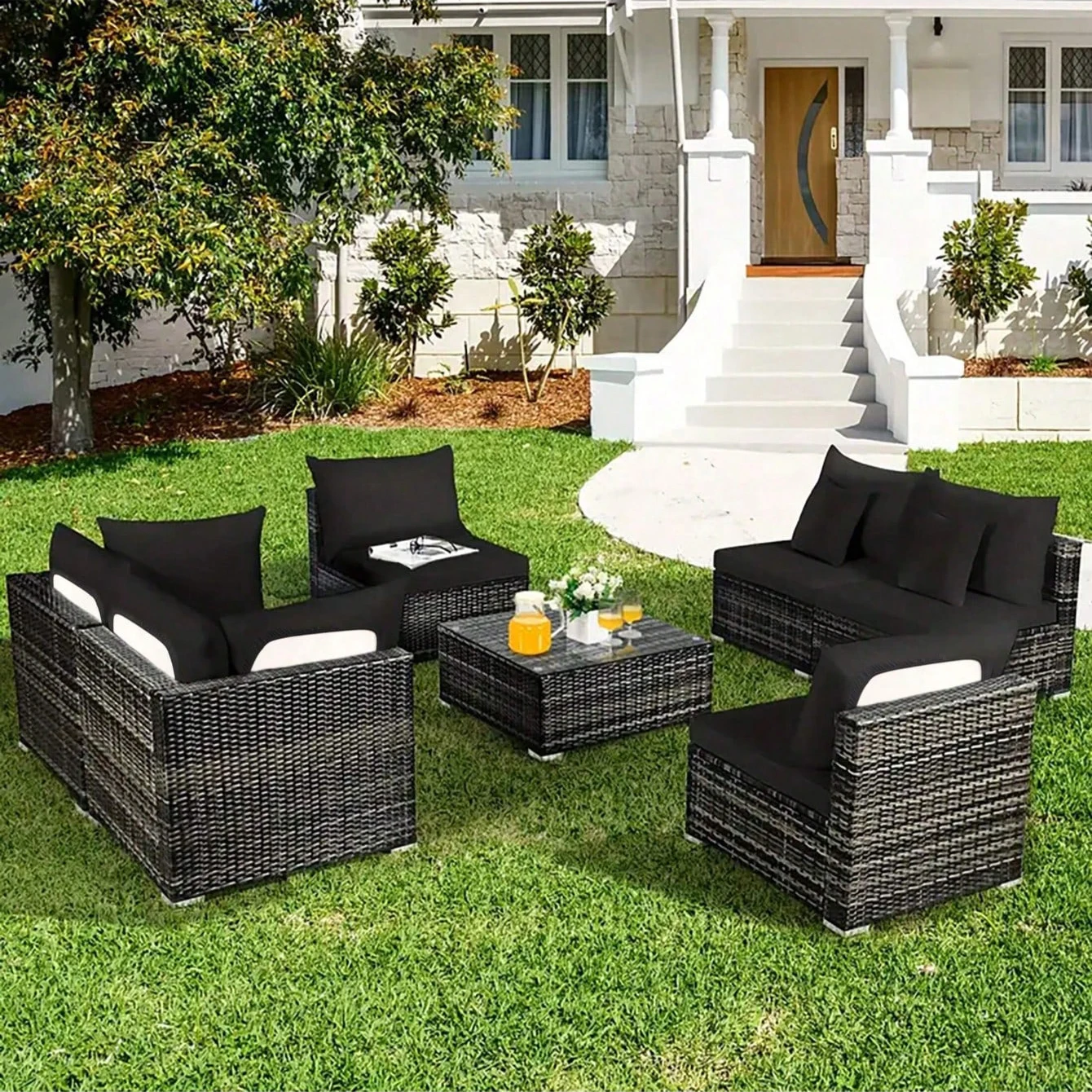 Tropical Print Non-Slip Sofa Cushion Covers - Stylish Outdoor Furniture Protectors