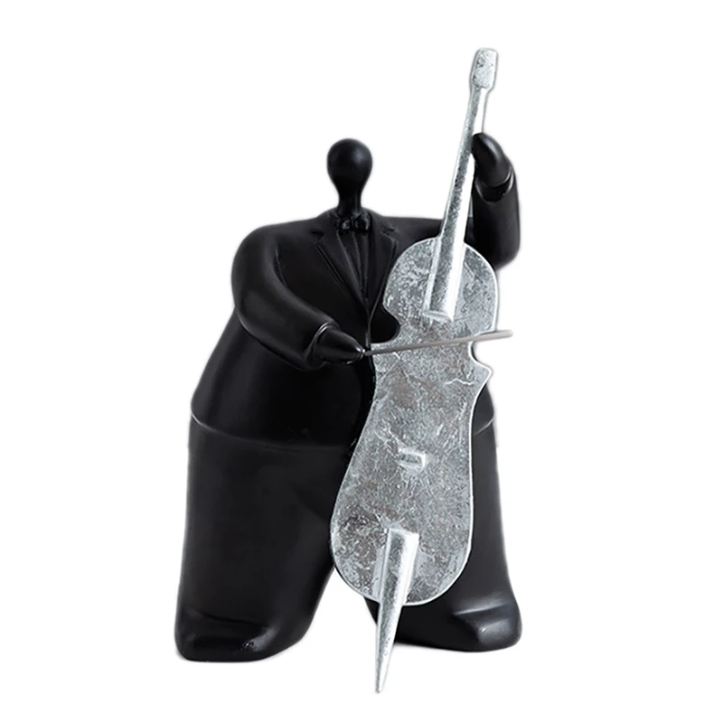 

Скандинавские абстрактные персонажи, черные креативные предметы интерьера для дома, гостиной, офиса, украшение, статуэтка музыканта, скульптура