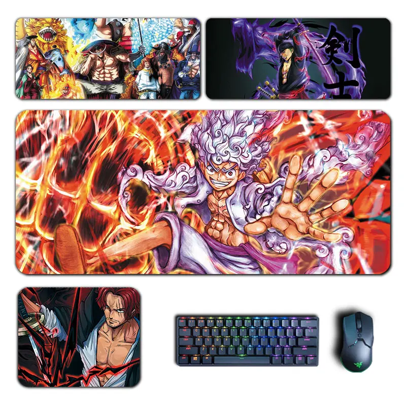 Grande Anime Mouse Pad One Preço Xxl Hastes Zoro Luffy ás Sanji Lei da Água Manga Computador Acessórios de Preenchimento Desk Mat
