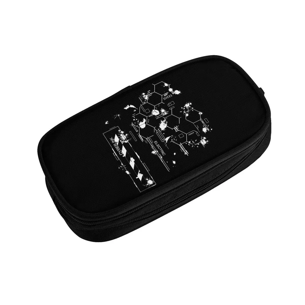 사용자 정의 일본어 도쿄 육각형 사이버 잉크 스플래시 연필 케이스 미래 기술 거리 대형 스토리지 펜 상자 가방 학교 용품
