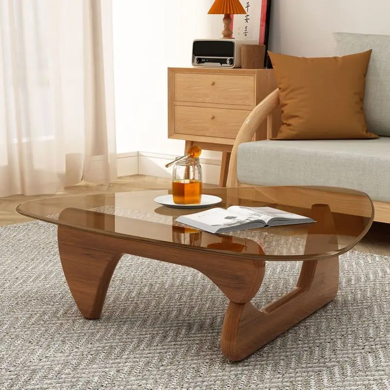 

Glass Coffee Table Small Apartment Living Room Home Modern Minimalist Nordic Transparent Minimalist round Tea Table