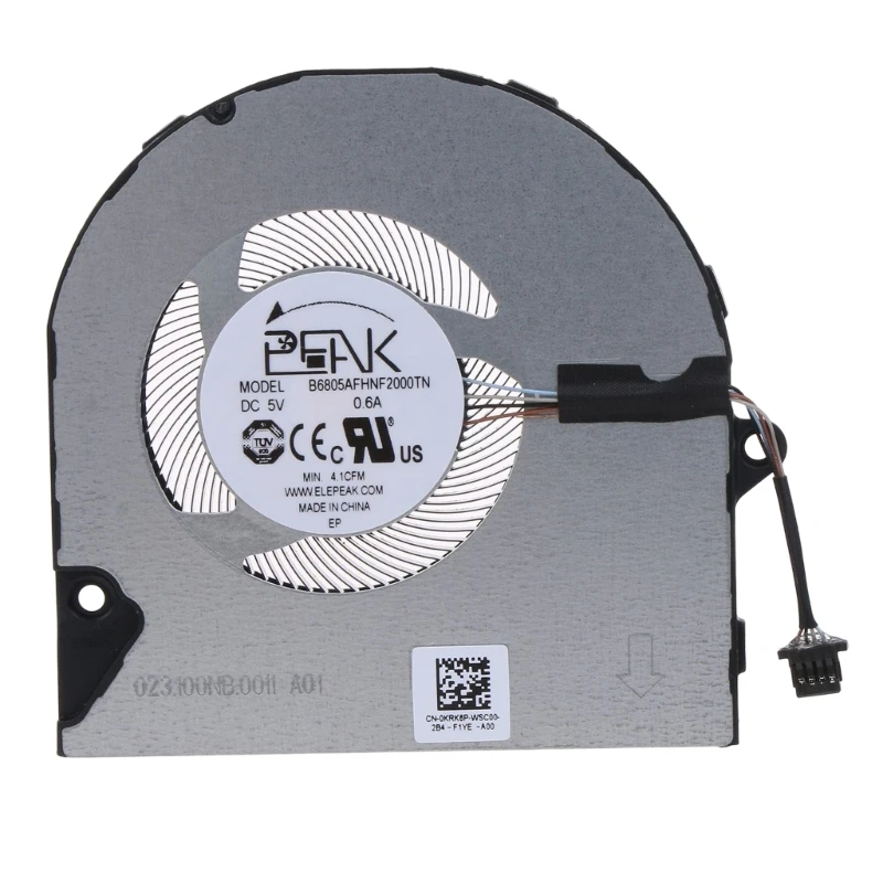 

Cooling Fan Replacement Repair for Inspiron 5410 5415 5510 5515 7415 0KRK6P Notebook Computer 4-pin Laptop Cooler
