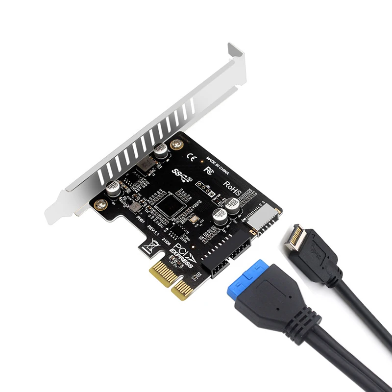 

Плата расширения PCI-E к USB 3,0, 5 Гбит/с, тип E, PCI Express, 19/20 контактный разъем для передней панели типа C, адаптер, плата расширения