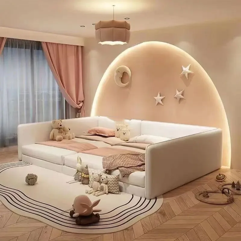 심플한 안전 북유럽 침대, 귀여운 화이트 디자이너, 어머니 아이 침대, 유치원 아이, 공주 조명, 캐쥬얼 모던 가구 