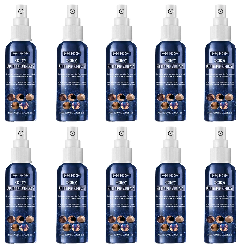 10 bottles Party Stage Glitter Spray Shinny Spray Hair Body