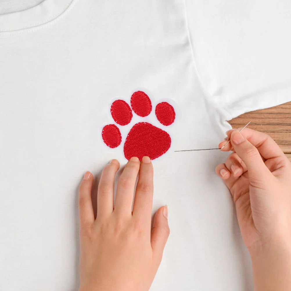 의류용 패치 아플리케 원단 스티커, 의류 봉제 개 발바닥 패치, 재킷 발 신발 모자 봉제 백팩, 20 개