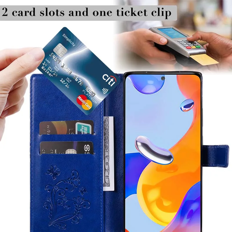 Luxury Leather Flip Wallet Phone Case with Card Holder and Book Style Cover