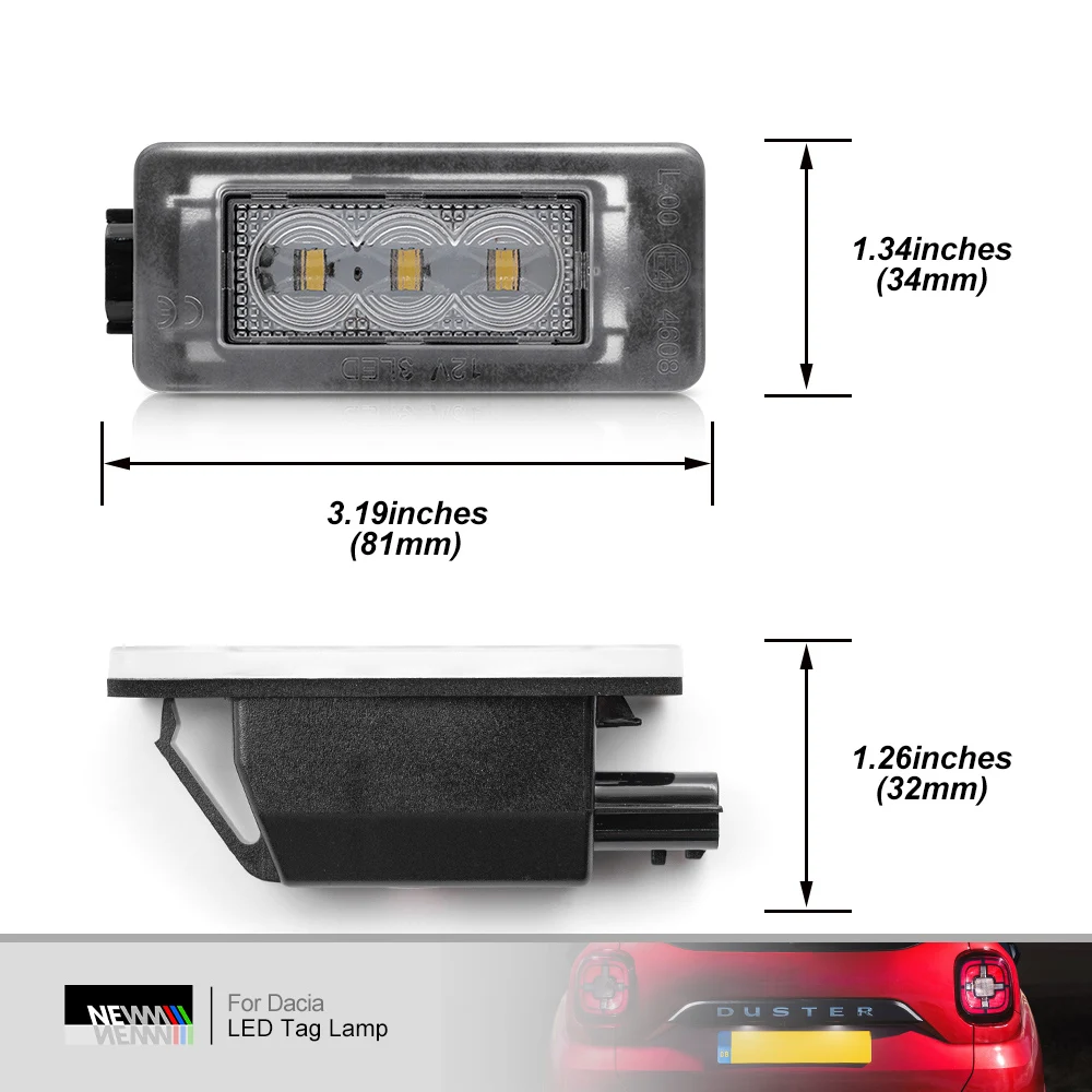 Led License Plate Lights For Nissan Qashqai MK3 J12 2021 2022 Serena MK5 C27 2016-up For Dacia Duster 2 2018-up Auto Tail Lamps