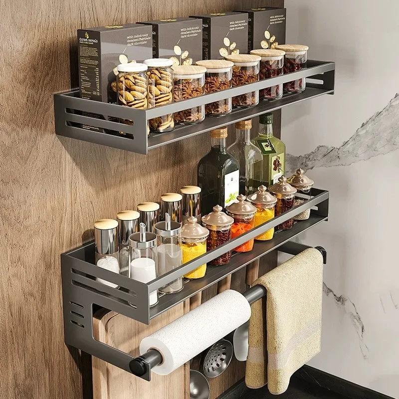 New-Gun-Ash-Kitchen-Storage-Rack-Seasoning-Rack-Wall-Mounted-Condiment ...