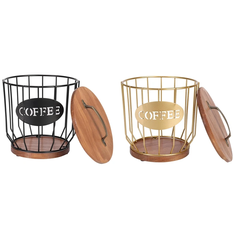 

Coffee Filter Holder Storage With Lid, Metal Coffee Filter Container Basket,Coffee Bar Accessories Decor