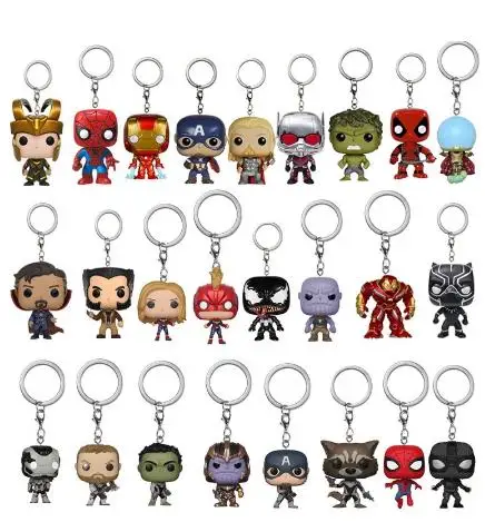 Funko The Avengers Loki Inro Man Deadpool Hulk Batman Thanos Thor Superman Portachiavi Giocattoli Bambola In Vinile Giocattolo Da Collezione